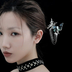 1ST XULIE "Butterfly Wasteland" Abalone Shell Butterfly Hairpin in Platinum Plated - Detail Shot
