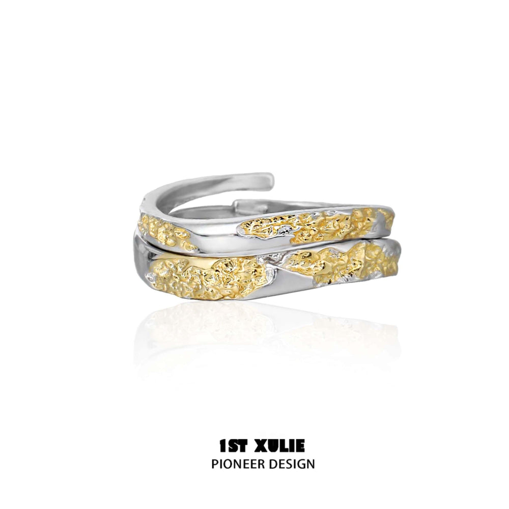 1ST XULIE "Loong" Abstract Dragon Adjustable Split Ring in 925 Sterling Silver - Product View