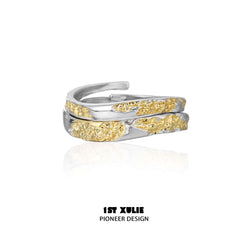 1ST XULIE "Loong" Abstract Dragon Adjustable Split Ring in 925 Sterling Silver - Product View