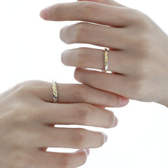 1ST XULIE "Loong" Abstract Dragon Adjustable Split Ring in 925 Sterling Silver - On Model Close-up