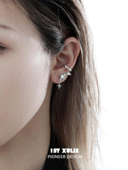 1ST XULIE "Loong" Abstract Dragon Ear Clips in Platinum Plated - Packaging View