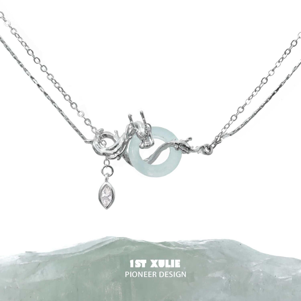 1ST XULIE "Loong" Abstract Dragon Jade Necklace in 925 Sterling Silver - Packaging View