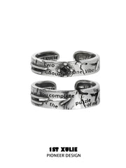 1ST XULIE Jewelry "Immortal Lover" Adjustable Couple Imperfect Love Rings in 925 Sterling Silver - Back View