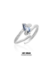 1ST XULIE "Frozen Serpent" Adjustable Statement Serpent Zircon Ring in 925 Sterling Silver - Product View