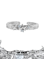 1ST XULIE "Silver Angel" Adjustable Stardust Toe Ring in 925 Sterling Silver - Detail Shot