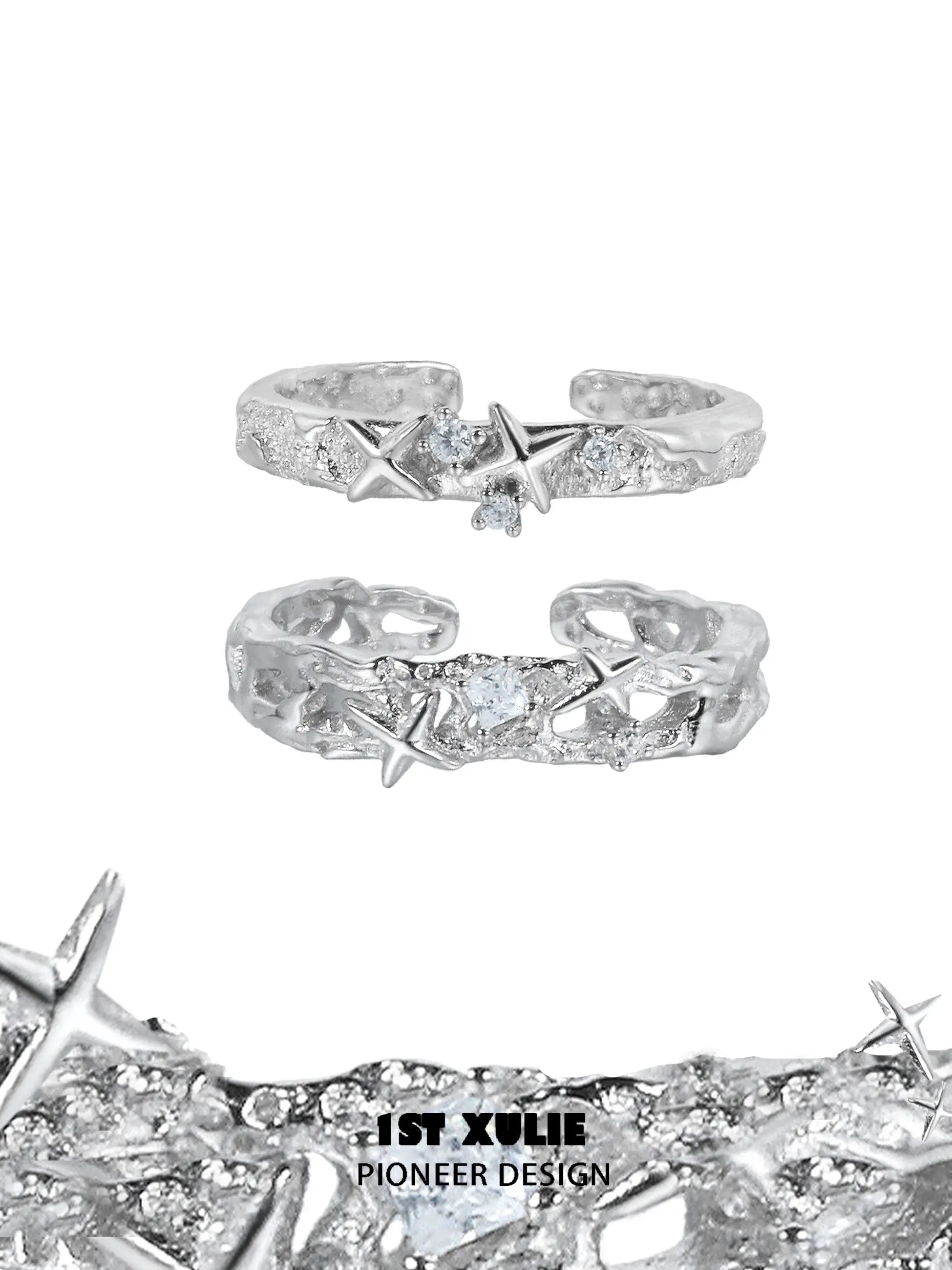 1ST XULIE "Silver Angel" Adjustable Stardust Toe Ring in 925 Sterling Silver - On Model 1ST XULIE "Silver Angel" Adjustable Stardust Toe Ring in 925 Sterling Silver - On Model