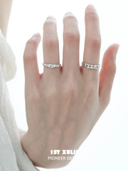 1ST XULIE "Silver Angel" Adjustable Statement Broken Cross Ring in 925 Sterling Silver - Angle View