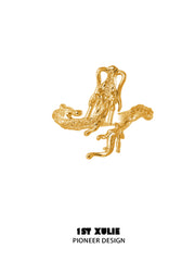 1ST XULIE "Loong" Adjustable Statement Dragon Ring in 925 Sterling Silver with 24K Gold Plating - Product View