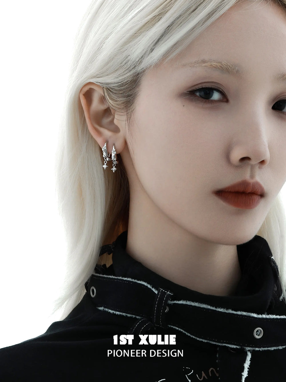 1ST XULIE "Silver Angel" Dainty Zirconia Angel Wing Dangle Earrings in 925 Sterling Silver - Back View