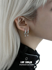 1ST XULIE "Silver Angel" Dainty Zirconia Angel Wing Dangle Earrings in 925 Sterling Silver - Product View