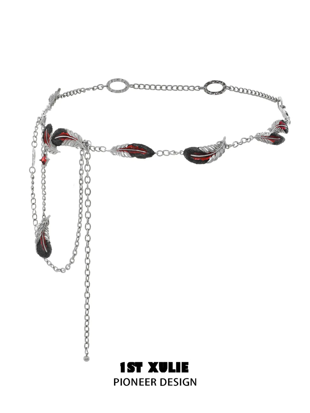 1ST XULIE "Soaring Cranes" Artistic Soaring Crane Waist Chain in Platinum Plated - Lifestyle Shot