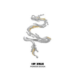 1ST XULIE "Loong" Ascending Dragon Ring in 925 Sterling Silver - Product View
