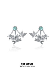 1ST XULIE "Whiterfly" Asymmetrical Butterfly Wing Stud Earrings in Platinum & 24K Gold - Packaging View