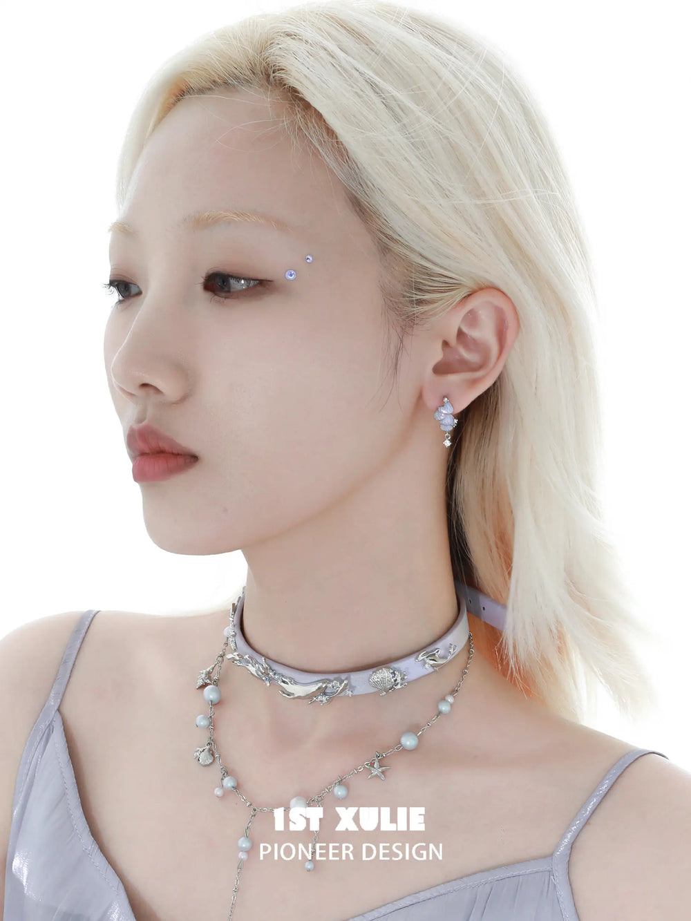 1ST XULIE "ATLANTIS" Fish Scale Hook Earrings in 925 Sterling Silver - Lifestyle Shot