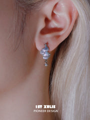 1ST XULIE "ATLANTIS" Fish Scale Hook Earrings in 925 Sterling Silver - Product View