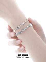 1ST XULIE Jewelry "THE SEA" Azure Zirconia Sea Realm Slider Bracelet - Side View