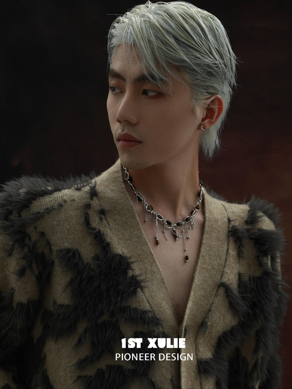 1ST XULIE "Desert Sunset" Boho Tiger Eye Tassel Necklace in 18K Gold Plated Brass - Product View