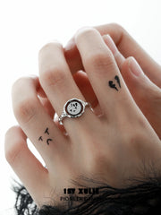 1ST XULIE "Mood Diary" Broken Heart Enamel Open Ring in 925 Sterling Silver - Lifestyle Shot