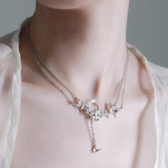 1ST XULIE "Whiterfly" Elegant Butterfly Chalcedony Pendant Necklace in 24K Gold Plated 925 Silver - Product View