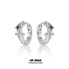 1ST XULIE "Star Trails" Dainty Butterfly Ear Clips & Stud Earrings in 925 Sterling Silver - Stud Earring Product View