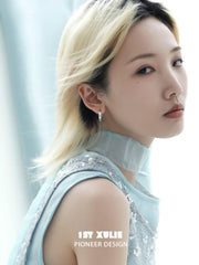 1ST XULIE "Whiterfly" Butterfly Wing Hoop Earrings in 925 Sterling Silver - Side View