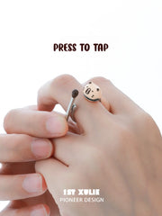 1ST XULIE Jewelry "POUR-OVER CAPYBARA" Capybara Zen Fidget Ring in Brass - Detail Shot