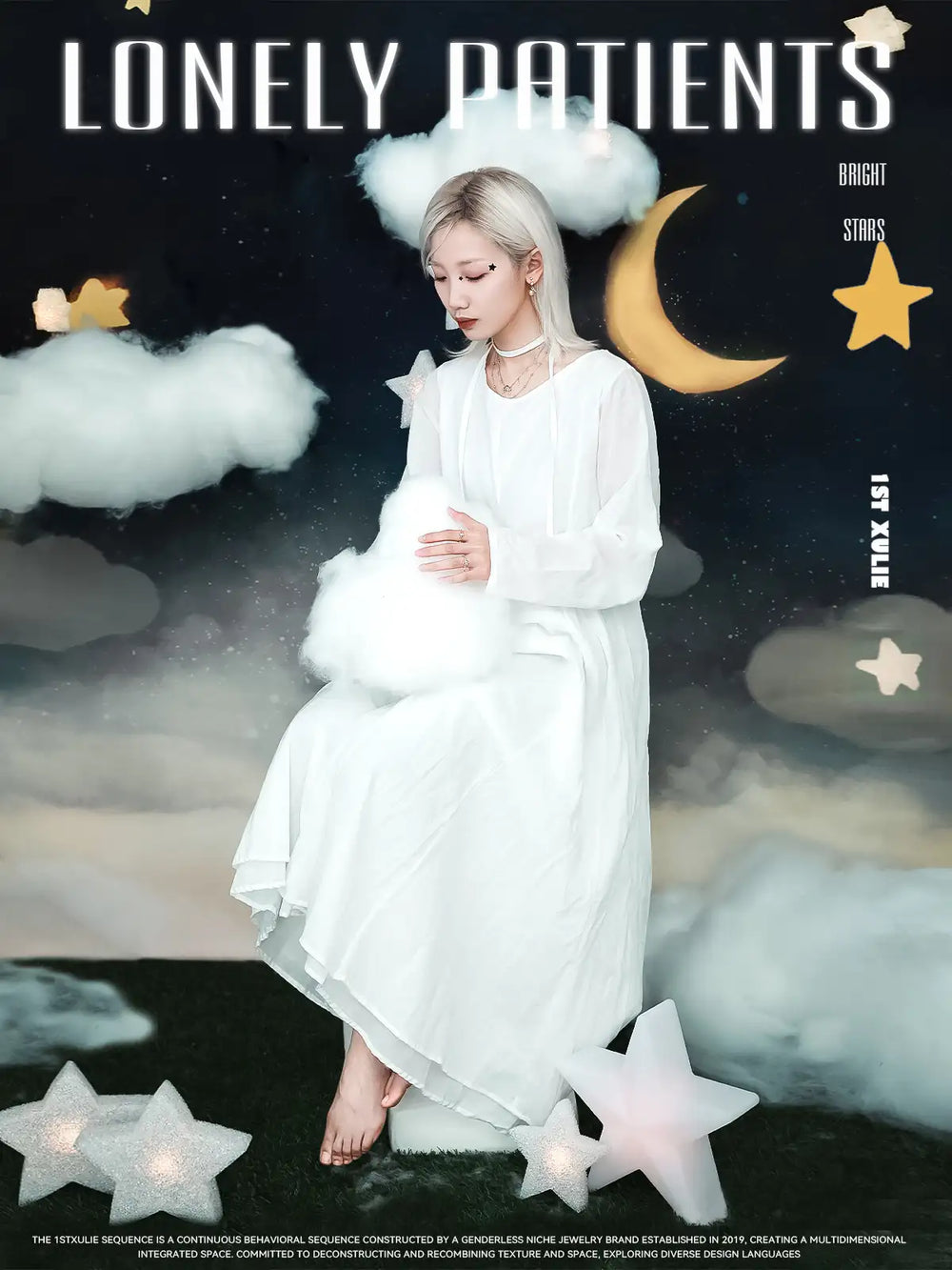 1ST XULIE "Cat's Gaze" Detachable Cat Head Dangle Stud Earrings in Platinum Plated Brass - Packaging View