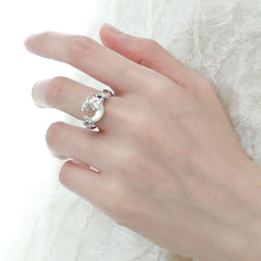 1ST XULIE "MYTH OF THE MOON" Celestial Crescent Moon Statement Ring in 24K Gold Plated 925 Silver - Lifestyle Shot