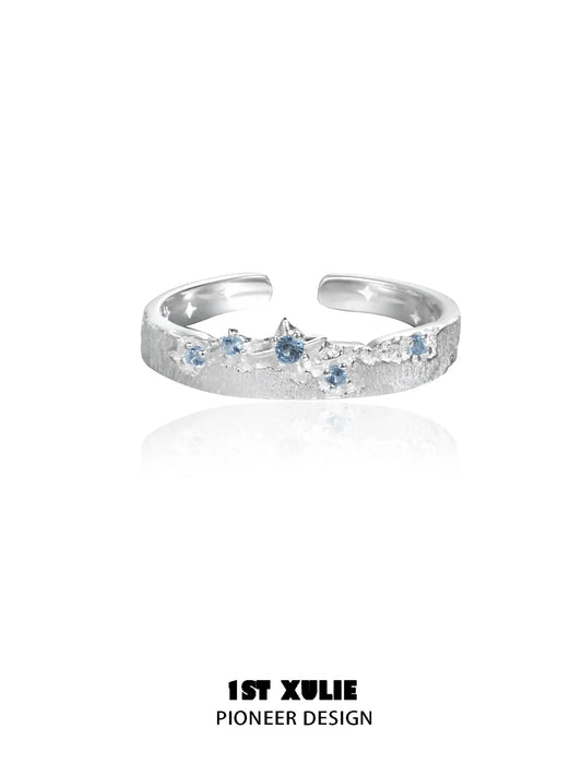 1ST XULIE "Starry Night" Celestial Orbit Ring in 925 Sterling Silver - Lifestyle Shot