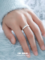 1ST XULIE "Starry Night" Celestial Orbit Ring in 925 Sterling Silver - On Model