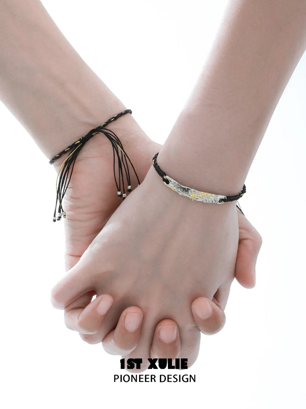1ST XULIE Jewelry "Immortal Lover" Textured Celestial Sun and Moon Bracelet - Angle 1