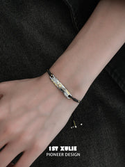 1ST XULIE Jewelry "Immortal Lover" Textured Celestial Sun and Moon Bracelet - On Model