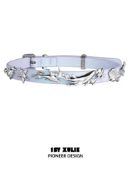 1ST XULIE "ATLANTIS" Coastal Double Layer Conch Choker in Platinum Plated Brass - Back View