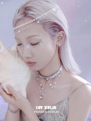 1ST XULIE "ATLANTIS" Coastal Double Layer Conch Choker in Platinum Plated Brass - Lifestyle Shot