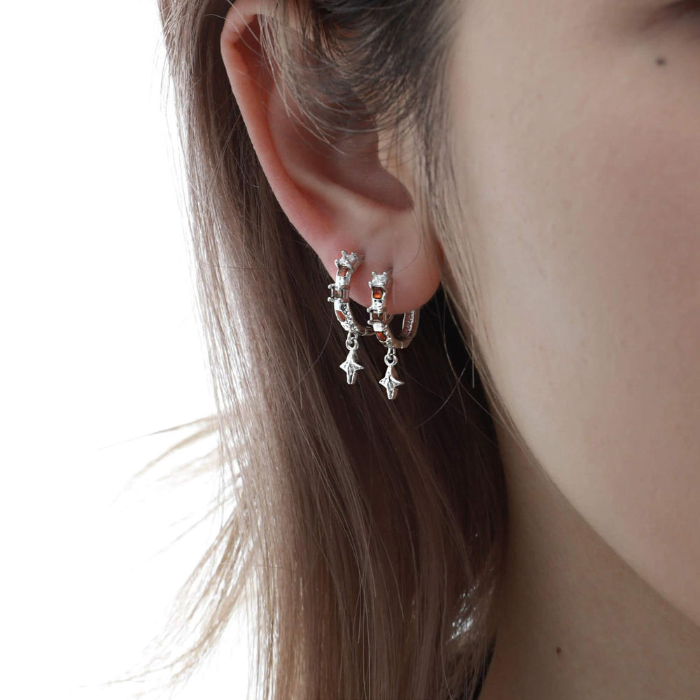 1ST XULIE "Autumn" Color Block Statement Hoop Earrings in 18K Gold Plated 925 Sterling Silver - Angled View