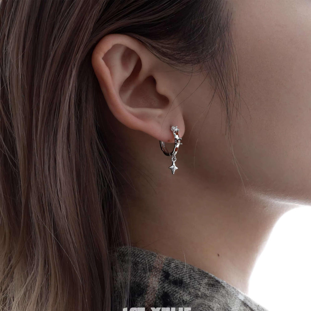 1ST XULIE "Autumn" Color Block Statement Hoop Earrings in 18K Gold Plated 925 Sterling Silver - Back View