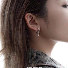1ST XULIE "Autumn" Color Block Statement Hoop Earrings in 18K Gold Plated 925 Sterling Silver - Full Product View