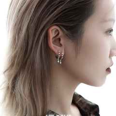 1ST XULIE "Autumn" Color Block Statement Hoop Earrings in 18K Gold Plated 925 Sterling Silver - Texture Detail