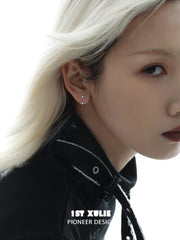 1ST XULIE "Silver Angel" Convertible Angel Wing Dangle Earrings in Platinum Plated 925 Sterling Silver - Angled View