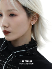 1ST XULIE "Silver Angel" Convertible Angel Wing Dangle Earrings in Platinum Plated 925 Sterling Silver - Detail Shot