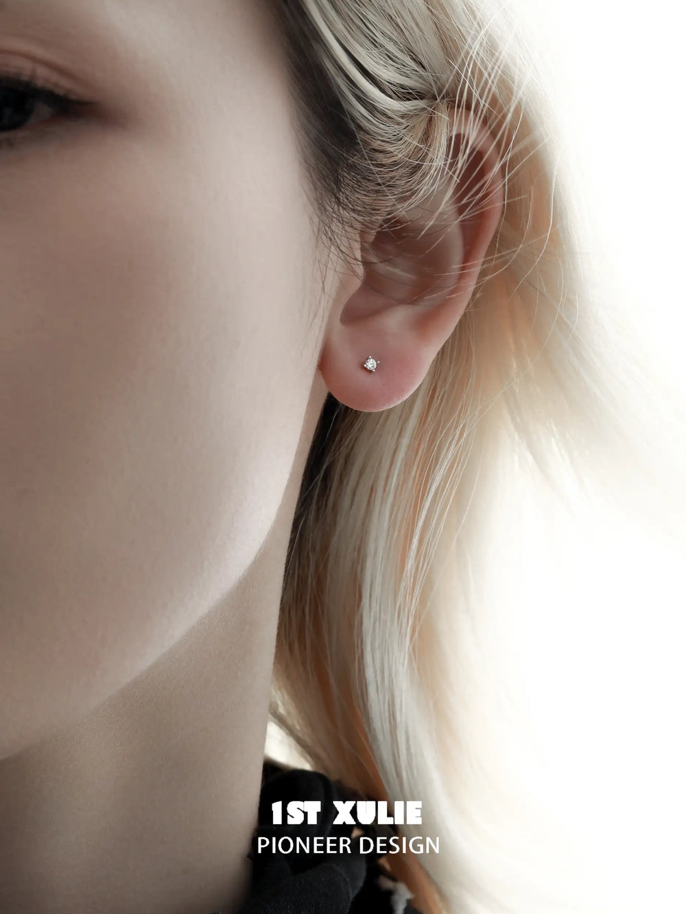 1ST XULIE "Silver Angel" Convertible Angel Wing Dangle Earrings in Platinum Plated 925 Sterling Silver - On Model Close-Up