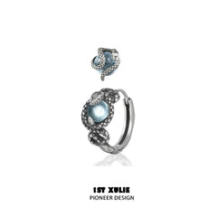 1ST XULIE "Snake Bite" Dainty Crystal Cartilage Huggie Hoop Earrings in 925 Sterling Silver - Size Comparison