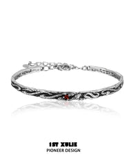 1ST XULIE "Snake Bite" Crystal Bangle Bracelet in 925 Sterling Silver - On Model Close-up