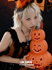 1ST XULIE "CANDLELIGHT GHOST" Cute Ghost Cat Pendant Necklace in Platinum Plated - Angle View 1