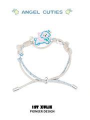 1ST XULIE "Angel Cuties" Handwoven Cute Pet Friendship Rope Bracelet in 18K Gold Plated Brass - Lifestyle Shot