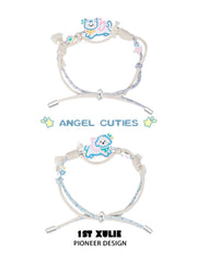 1ST XULIE "Angel Cuties" Handwoven Cute Pet Friendship Rope Bracelet in 18K Gold Plated Brass - On Model