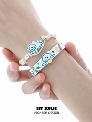 1ST XULIE "Angel Cuties" Handwoven Cute Pet Friendship Rope Bracelet in 18K Gold Plated Brass - Product View