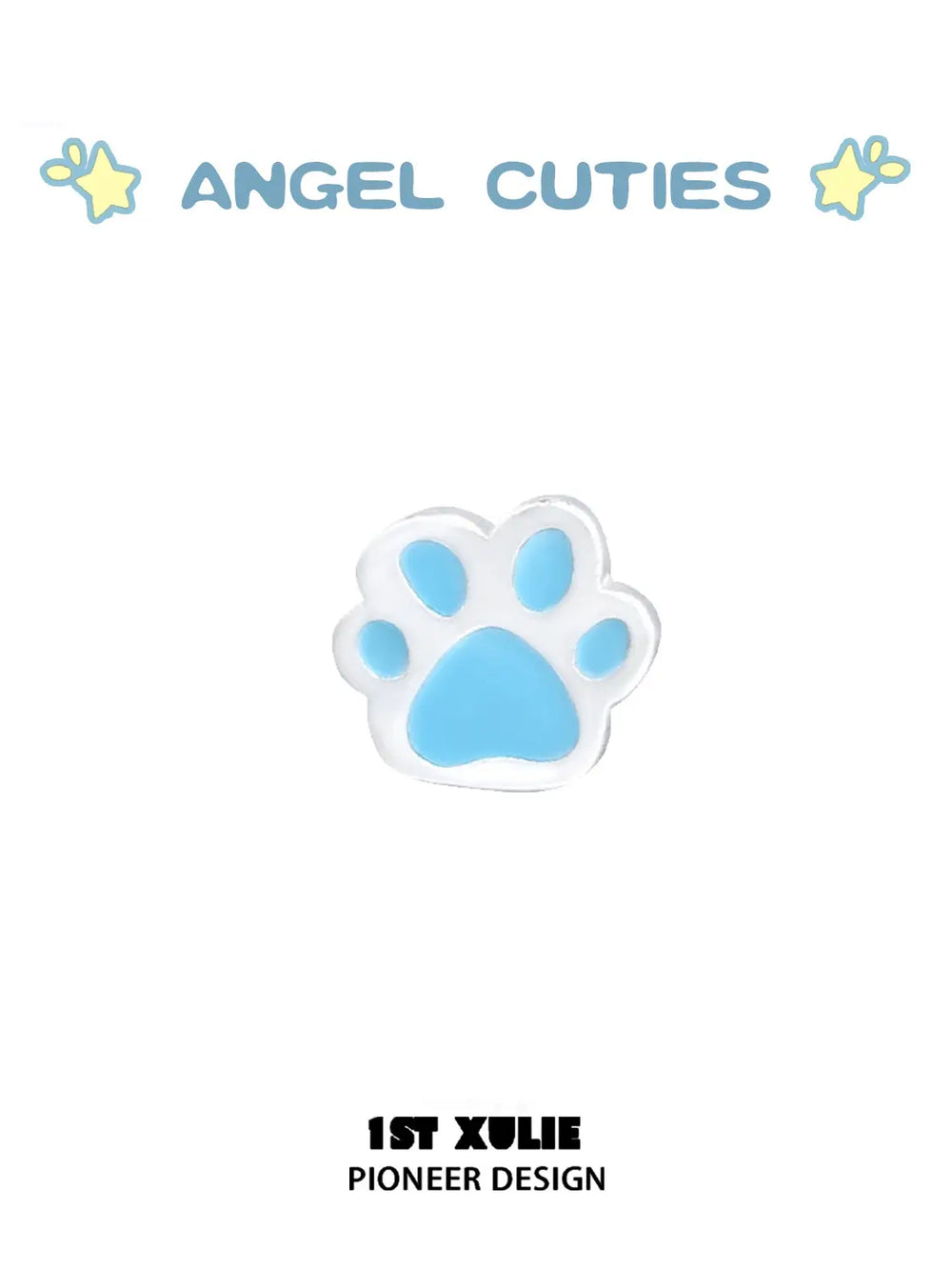 1ST XULIE "Angel Cuties" Dainty Colorful Paw Print Stud Earrings in 925 Sterling Silver - Lifestyle Shot