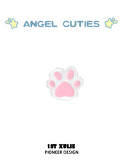 1ST XULIE "Angel Cuties" Dainty Colorful Paw Print Stud Earrings in 925 Sterling Silver - Packaging View