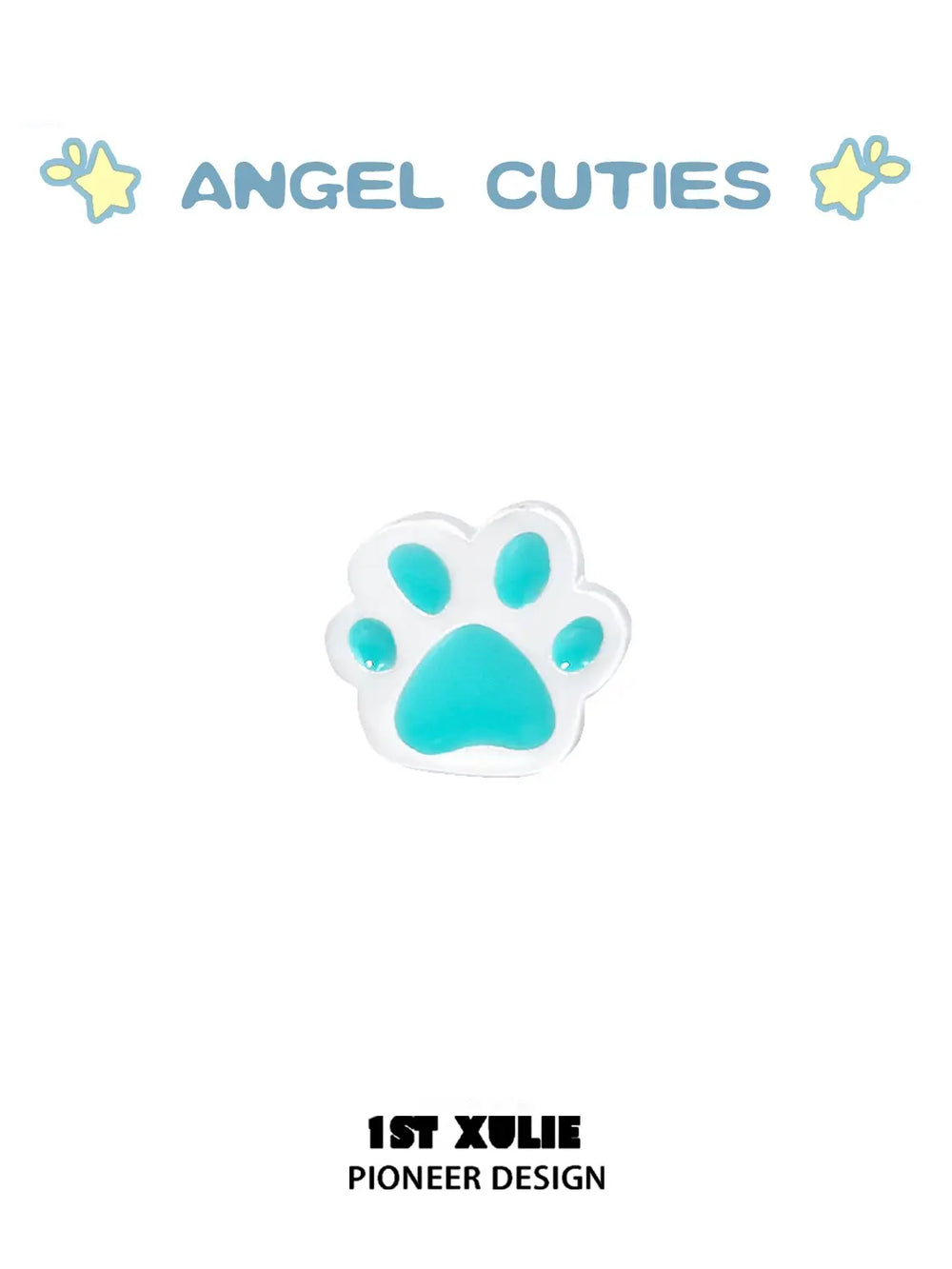 1ST XULIE "Angel Cuties" Dainty Colorful Paw Print Stud Earrings in 925 Sterling Silver - Side View